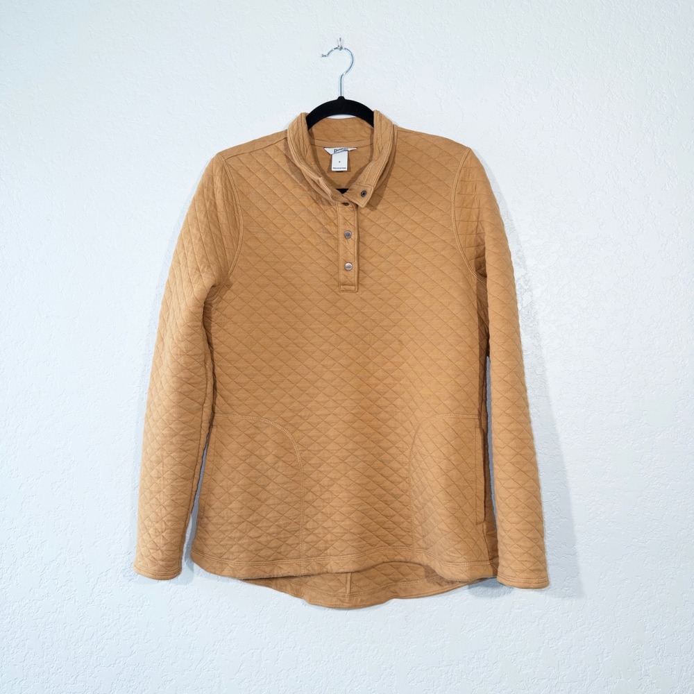 Duluth Trading Co‎ Camel Quilted Snap Pullover Sweatershirt Size Small